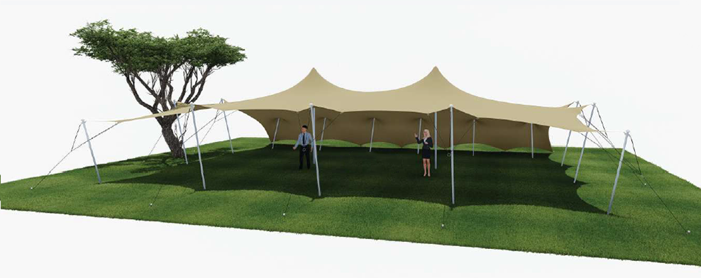 ปิดหนึ่งด้าน stretch tent configuration render