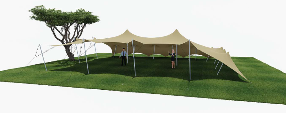 ปิดสองด้าน stretch tent configuration render